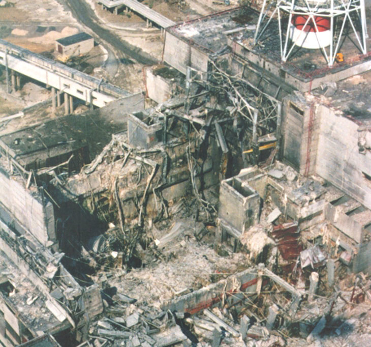 Разбураны 4-ы энергаблок ЧАЭС